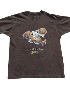 Gildan Brown Otter Graphic Tee - Go With The Flow